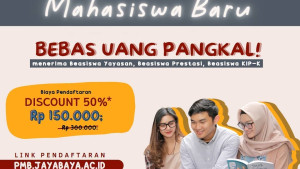 Penerimaan Mahasiswa Baru Discount 50% serta Bebas Uang Pangkal di Universitas Jayabaya